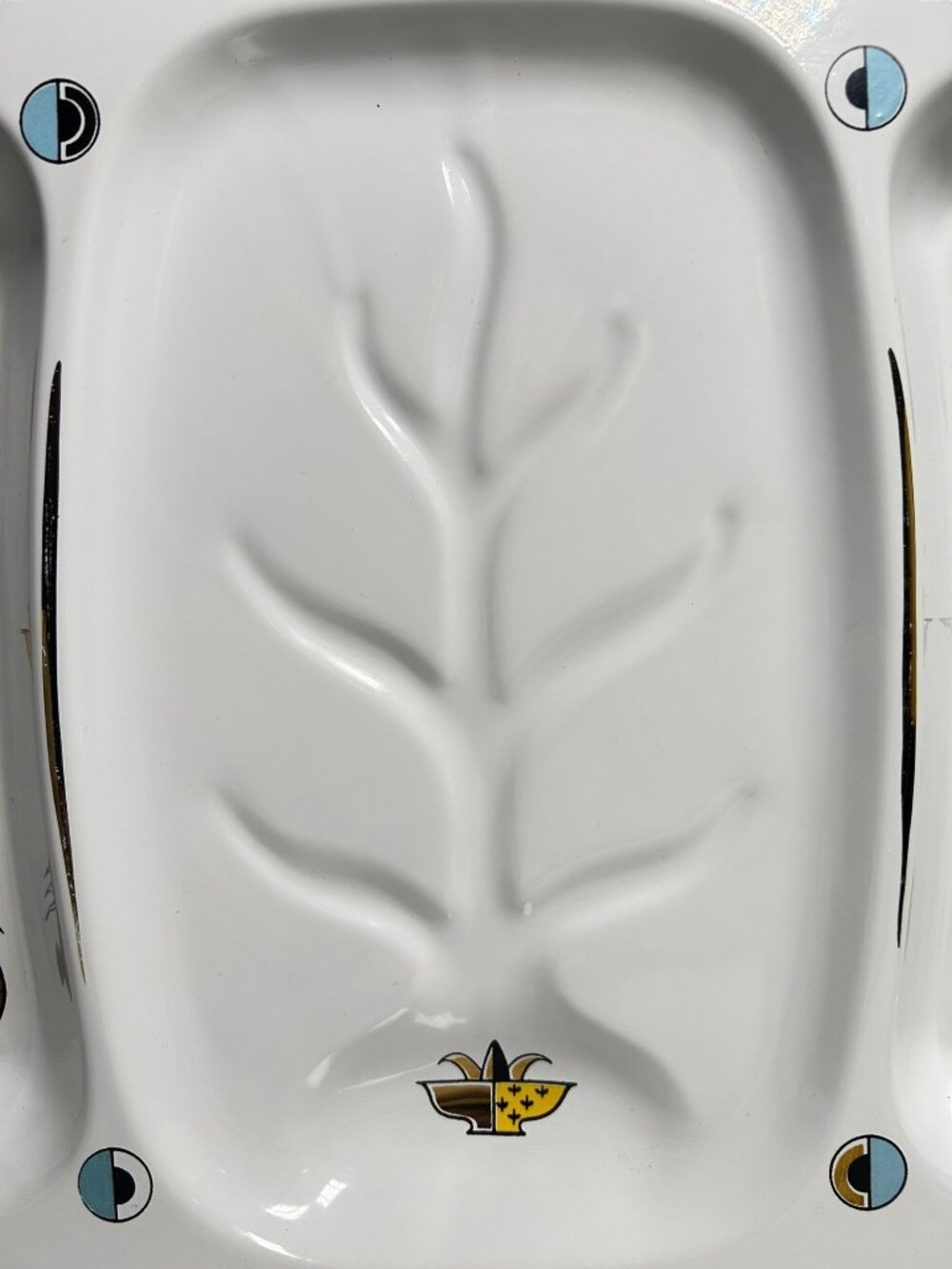 Georges Briard Ambrosia Enamel Divided Serving Tray Fruit Gold Rim 1960s Vintage - Picture 3 of 10